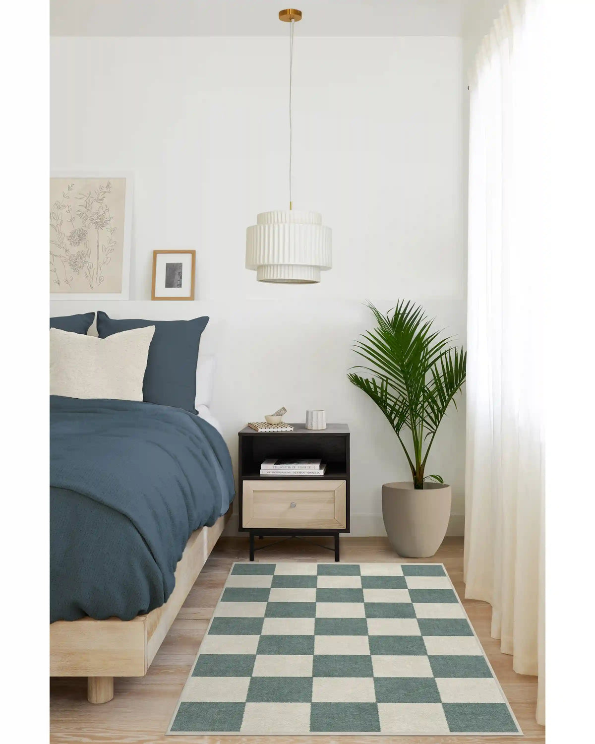 Jaque Checkered Slate Green Rug