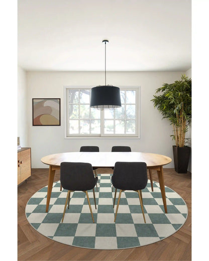 Jaque Checkered Slate Green Rug
