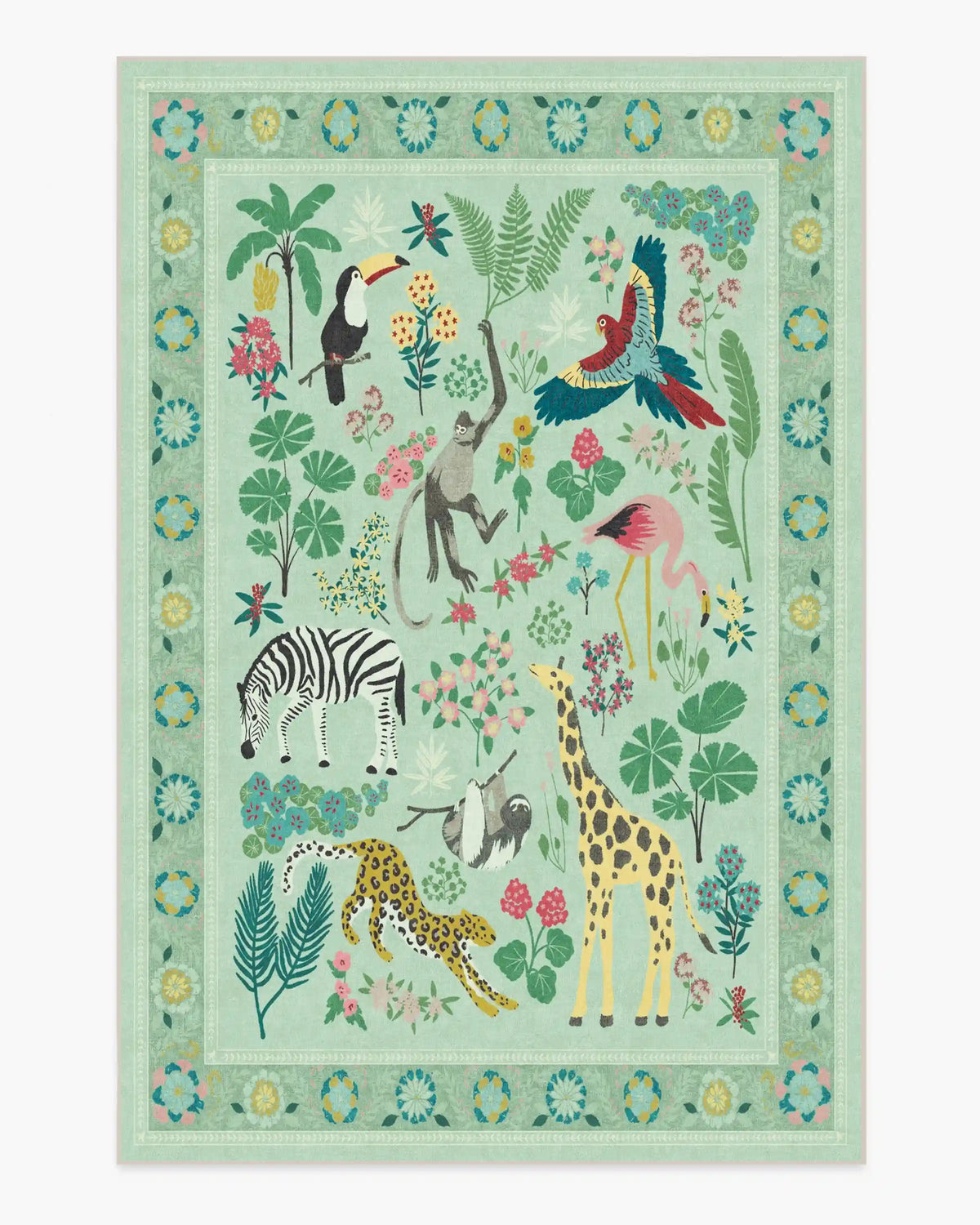 Jingle Jungle Sage Rug by Iris Apfel
