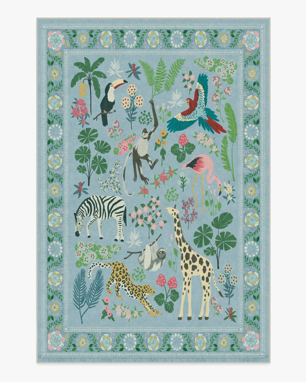 Jingle Jungle Slate Blue Rug by Iris Apfel