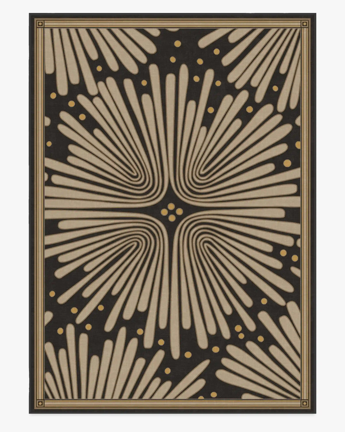 Gatsby Black & Gold Rug by Jonathan Adler