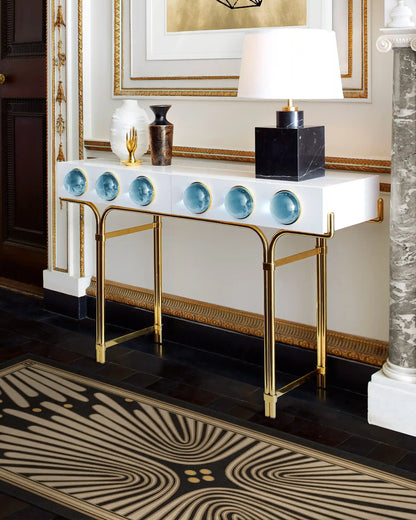 Gatsby Black & Gold Rug by Jonathan Adler