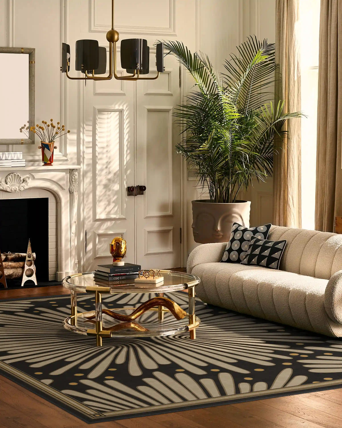 Gatsby Black & Gold Rug by Jonathan Adler