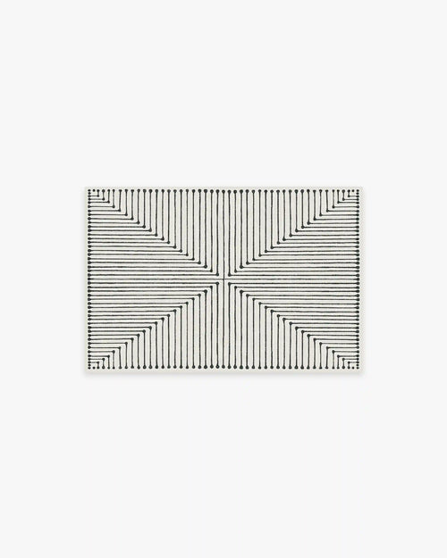 Inkdrop Black & Ivory Rug by Jonathan Adler