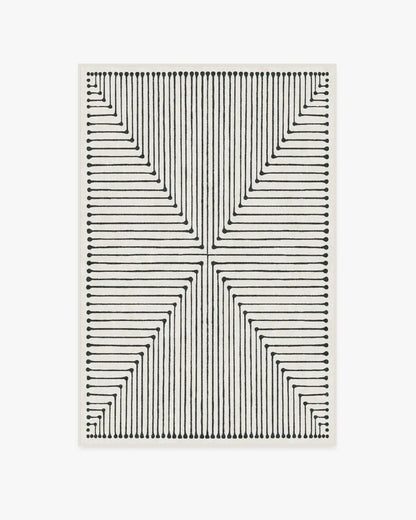 Inkdrop Black & Ivory Rug by Jonathan Adler