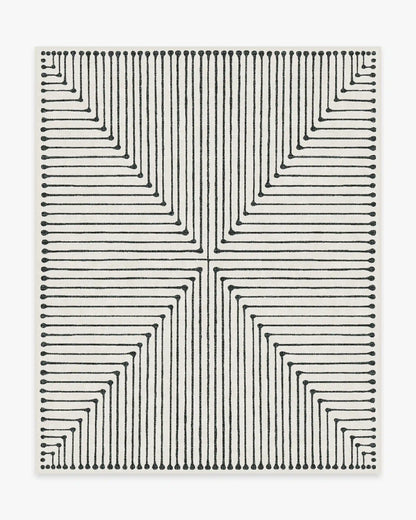 Inkdrop Black & Ivory Rug by Jonathan Adler