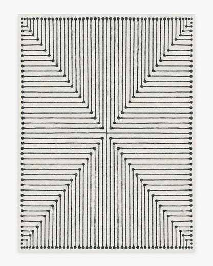 Inkdrop Black & Ivory Rug by Jonathan Adler