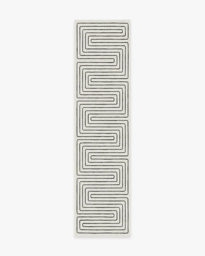 Labyrinth Black & Ivory Rug by Jonathan Adler