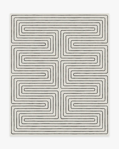 Labyrinth Black & Ivory Rug by Jonathan Adler
