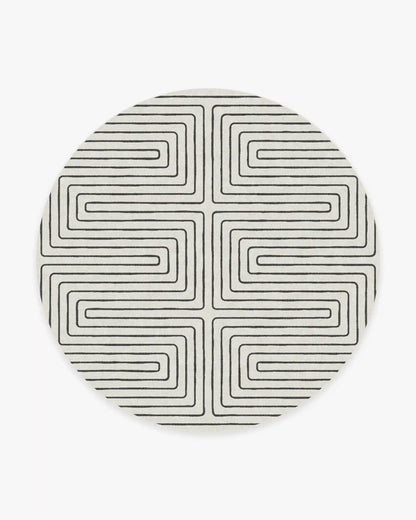 Labyrinth Black & Ivory Rug by Jonathan Adler