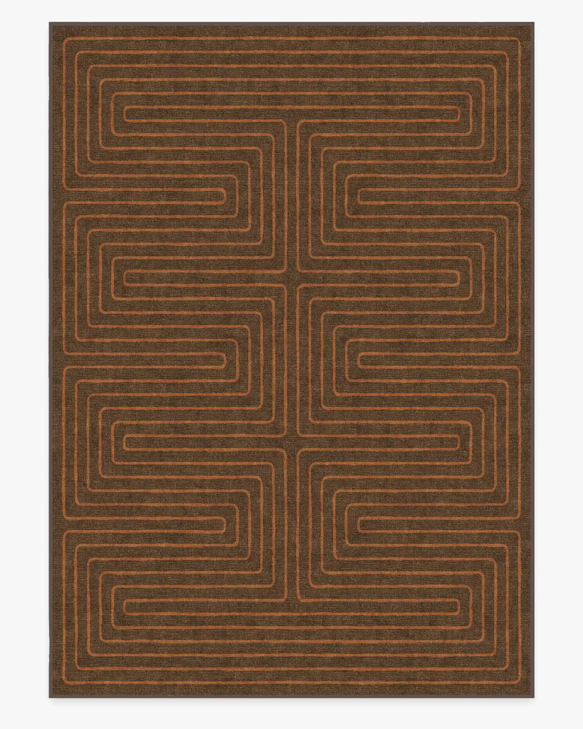 Labyrinth Brown & Orange Rug by Jonathan Adler