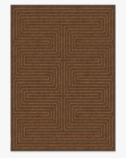 Labyrinth Brown & Orange Rug by Jonathan Adler