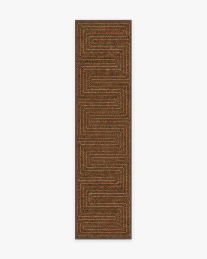 Labyrinth Brown & Orange Rug by Jonathan Adler