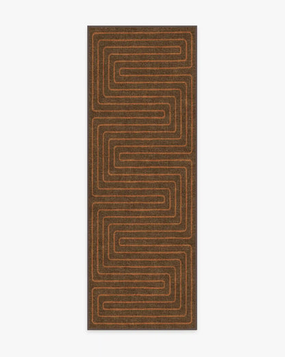 Labyrinth Brown & Orange Rug by Jonathan Adler