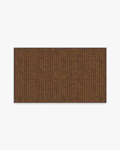 Labyrinth Brown & Orange Rug by Jonathan Adler