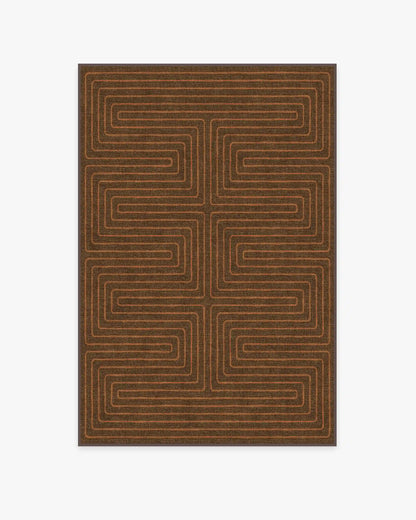 Labyrinth Brown & Orange Rug by Jonathan Adler