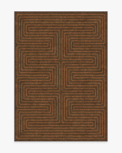 Labyrinth Brown & Orange Rug by Jonathan Adler