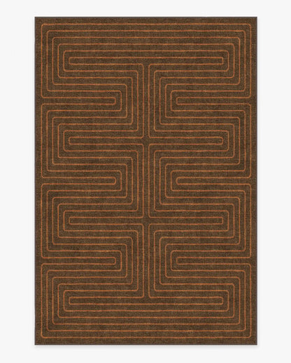 Labyrinth Brown & Orange Rug by Jonathan Adler