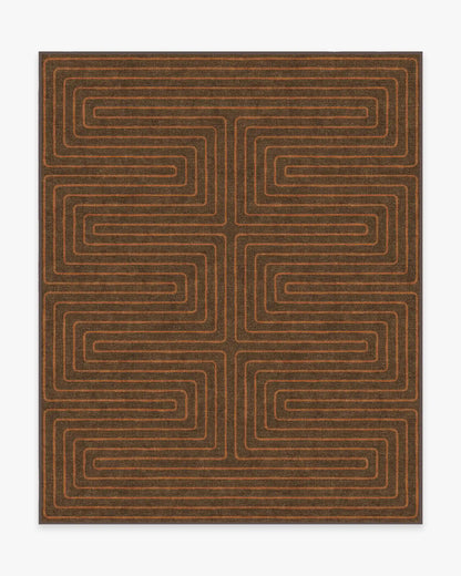 Labyrinth Brown & Orange Rug by Jonathan Adler