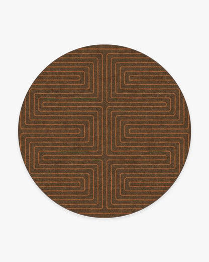 Labyrinth Brown & Orange Rug by Jonathan Adler