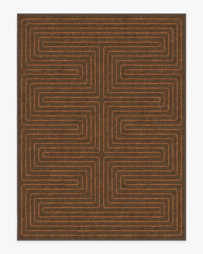 Labyrinth Brown & Orange Rug by Jonathan Adler