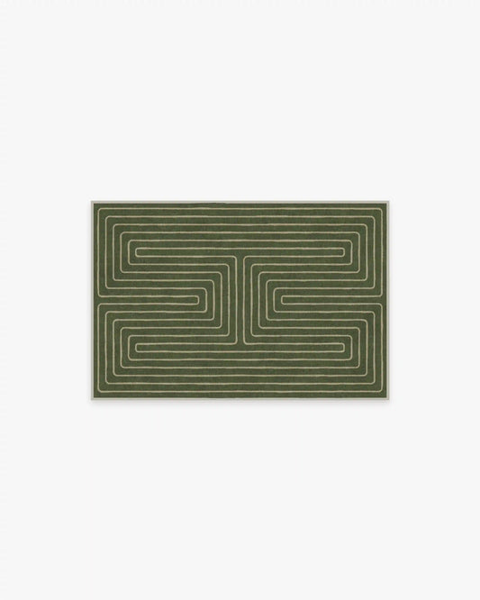 Labyrinth Fern Green Rug by Jonathan Adler