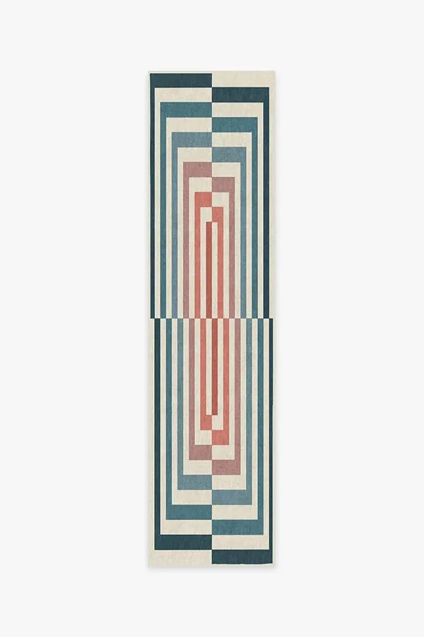 Op Art Teal Rug by Jonathan Adler