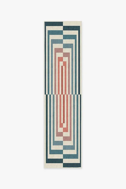Op Art Teal Rug by Jonathan Adler