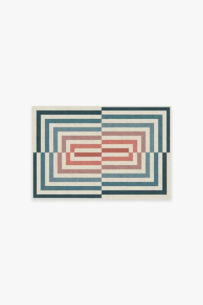 Op Art Teal Rug by Jonathan Adler