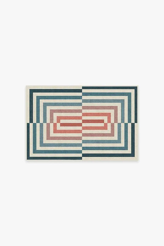 Op Art Teal Rug by Jonathan Adler