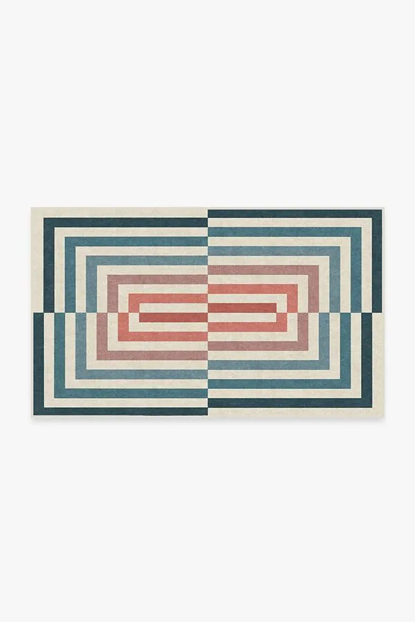 Op Art Teal Rug by Jonathan Adler