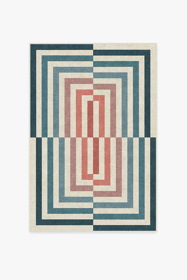 Op Art Teal Rug by Jonathan Adler