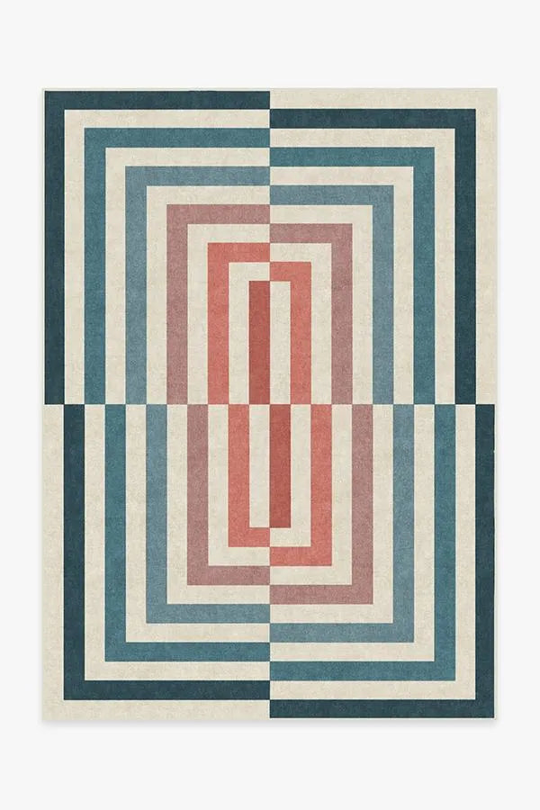 Op Art Teal Rug by Jonathan Adler