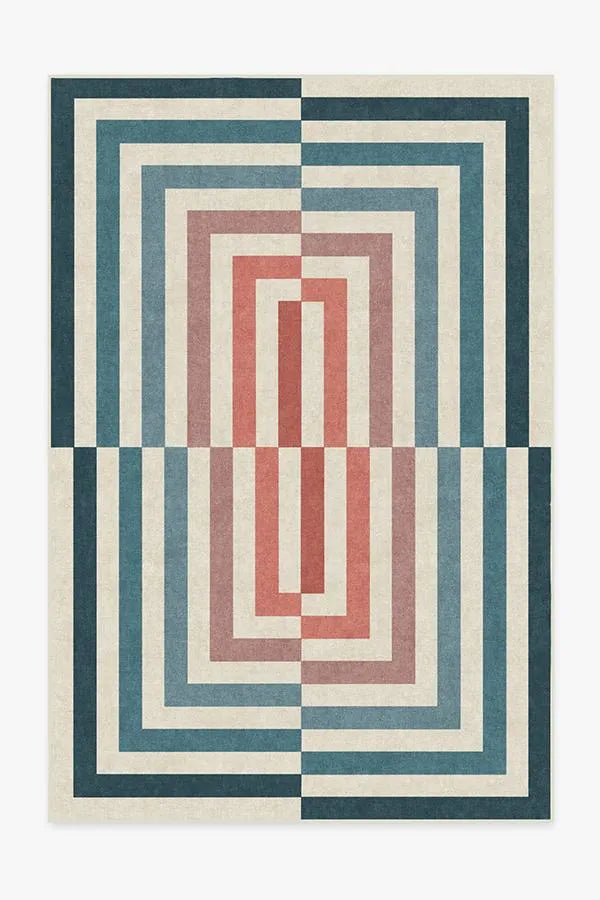 Op Art Teal Rug by Jonathan Adler