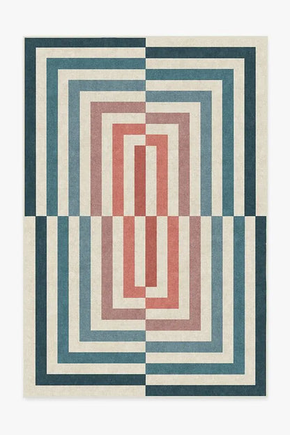 Op Art Teal Rug by Jonathan Adler
