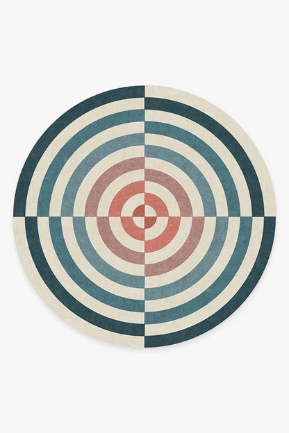 Op Art Teal Rug by Jonathan Adler