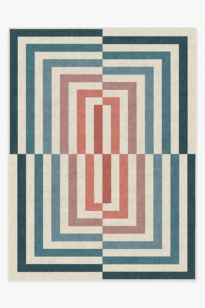 Op Art Teal Rug by Jonathan Adler