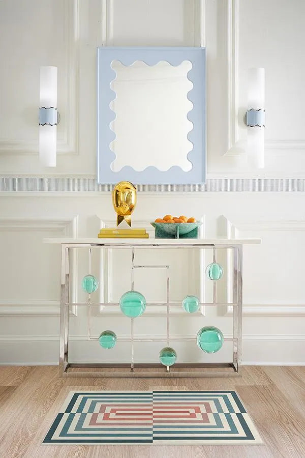 Op Art Teal Rug by Jonathan Adler