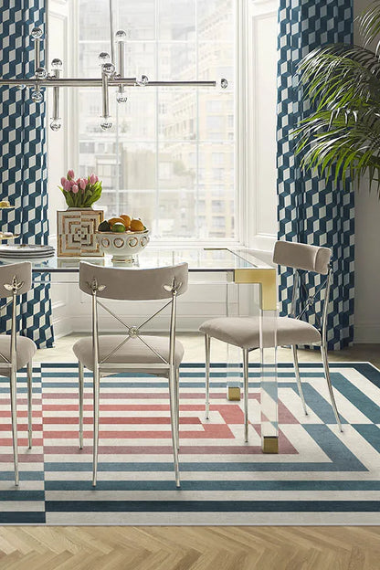 Op Art Teal Rug by Jonathan Adler