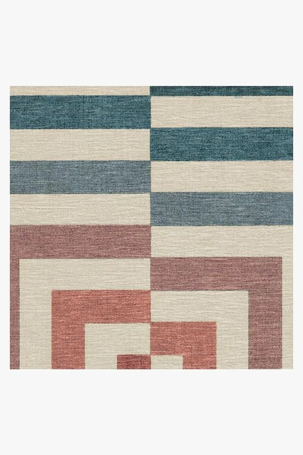 Op Art Teal Rug by Jonathan Adler