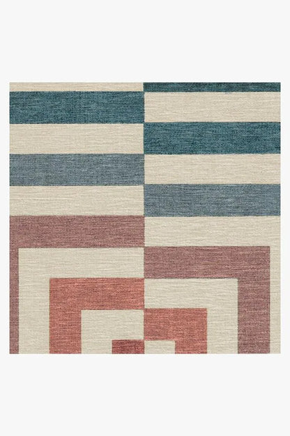 Op Art Teal Rug by Jonathan Adler