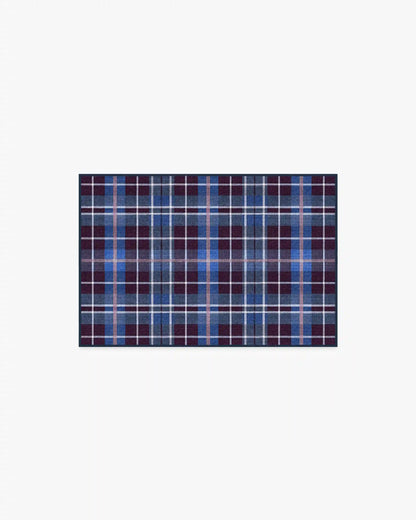 Josa Plaid Burgundy & Blue Rug by Humberto Leon