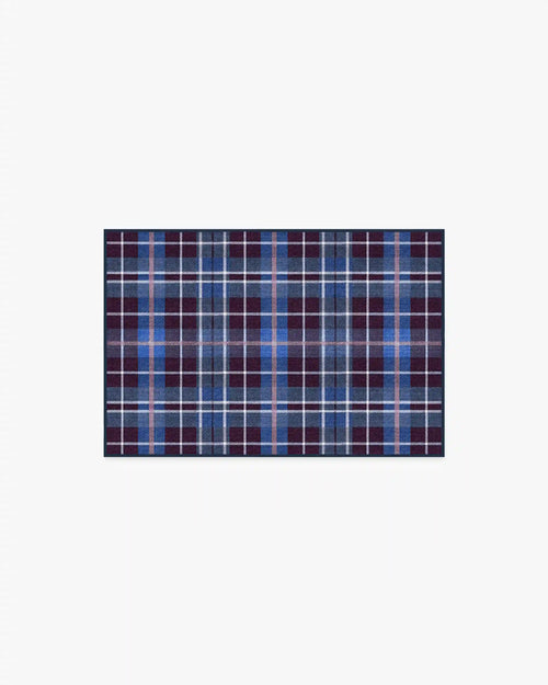 Josa Plaid Burgundy & Blue Rug by Humberto Leon