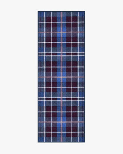 Josa Plaid Burgundy & Blue Rug by Humberto Leon