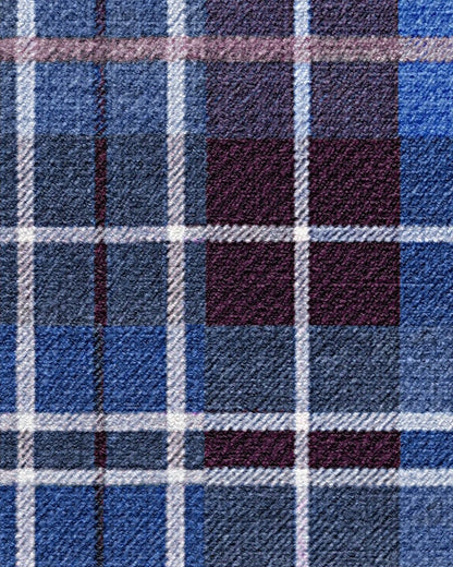 Josa Plaid Burgundy & Blue Rug by Humberto Leon