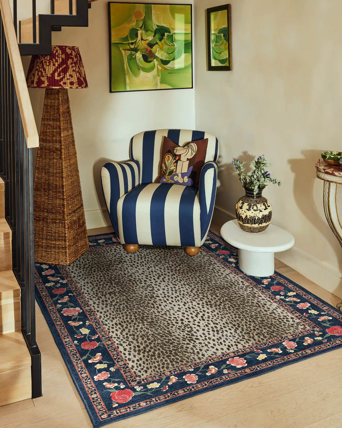 Kensington Sapphire & Brown Rug by RIXO