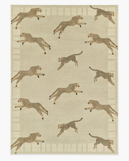 Leaping Cheetah Sand Rug by Scalamandré