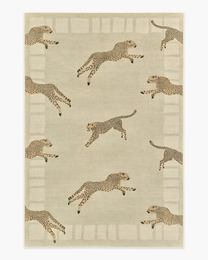 Leaping Cheetah Sand Rug by Scalamandré