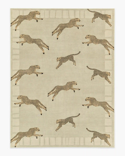 Leaping Cheetah Sand Rug by Scalamandré