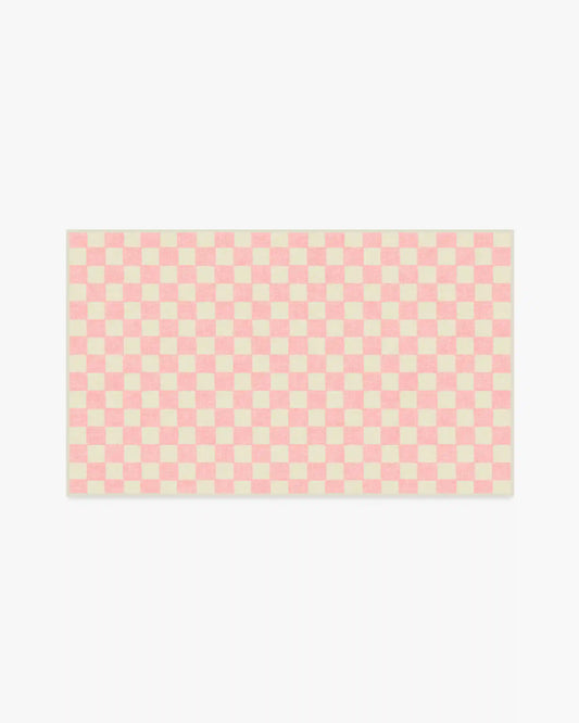 Let's Play Checkers Pink Rug